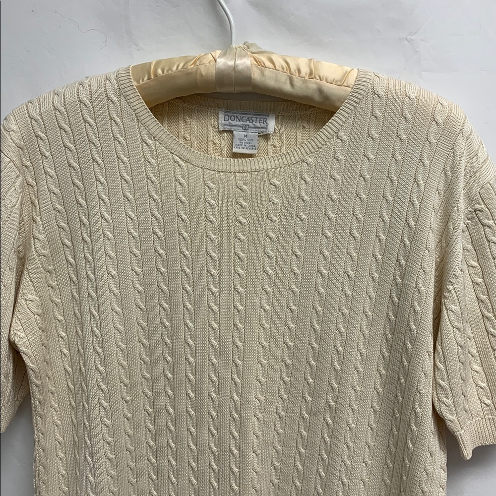 Doncaster Ivory Cable Knit Sweater - Picture 2 of 5